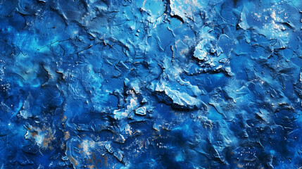 Abstract blue textured surface with rough, uneven patterns and scattered specks. The image features a deep, dark blue palette with subtle hints of lighter blue and brown speckles.