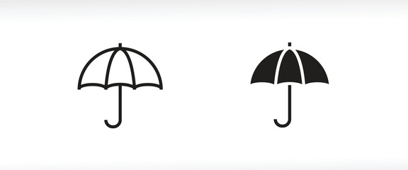 Open umbrella icon set. protection. security icon button, vector, sign, symbol, logo, illustration, editable stroke, flat design style isolated on white © Aygun