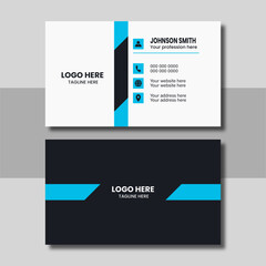 Creative and modern business card template with Blue Accents. Business card for business and personal use. Vector illustration design. Horizontal layout, Print ready.