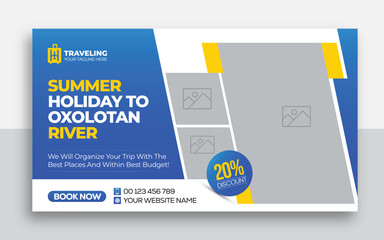 Travel youtube thumbnail web banner design| Travel tour youtube thumbnail design hotel tourism marketing service video thumbnail
