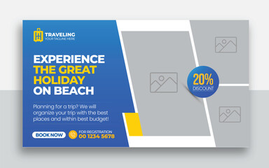 Travel youtube thumbnail web banner design| Travel tour youtube thumbnail design hotel tourism marketing service video thumbnail