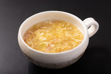 白菜とベーコンのあんかけ卵スープ