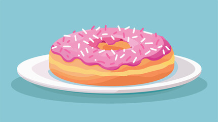 Donut on plate icon vector sign style vector design