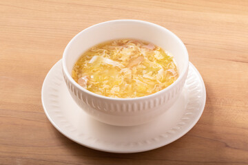 白菜とベーコンのあんかけ卵スープ