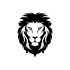 Bold Vector Lion Head Logo on White Background – Perfect for Branding and Design