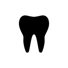 Sleek Black Vector Tooth Logo on White Background – Ideal for Dental Branding