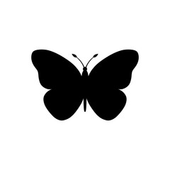 Elegant Black Butterfly Vector Design on White Background
