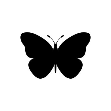 Elegant Black Butterfly Vector Design on White Background