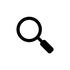Sleek Black Magnifying Glass Vector Design on White Background