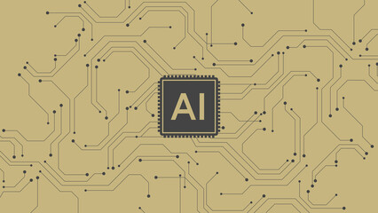 AI technology backround platine elements - Hintergrundmuster künstliche Intelligenz KI Platinen Technologie