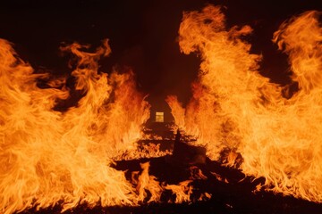  Intense Wildfire with Smoke and Flames in a Forest - Nature's Fury