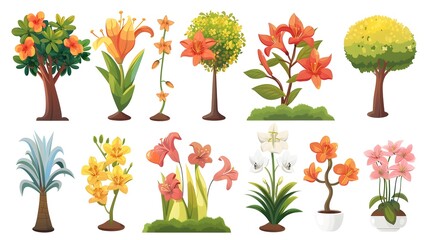 Vibrant Botanical of Lush Flora and Foliage