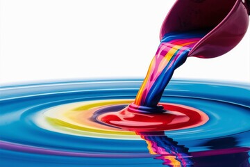 Colorful Paint Dripping Over Edge in Abstract Artistic Display