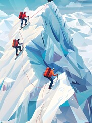 Three people are skiing down a mountain