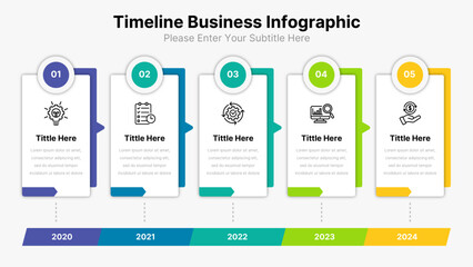 Timeline business infographic process template