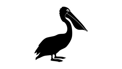 Pelican emblem, black isolated silhouette