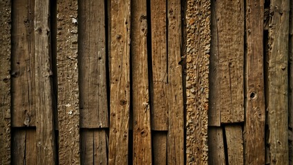 Fototapeta premium Vertical wooden planks, various shades of brown, close-up. 