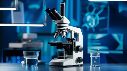 Modern Medical Laboratory with Microscopes