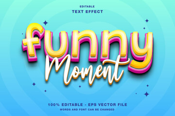 Funny Moment 3d text style effect template editable
