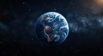 Planet earth globe view from space