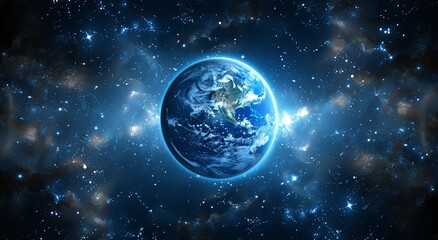 Planet earth globe view from space