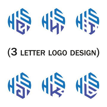 Creative 3 letter logo design, HSA,HSB,HSC,HSD,HSE,HSF, HSG,HSH,HSI,HSJ,HSK,HSL,HSM,HSN,HSO,HSP,HSQ,HSR,HSS,HST,HSU,HSV,HSW,HSX,HSY,HSZ,