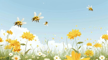 World bee day vector with copy space 