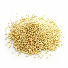 Heap of sesame seeds on white background