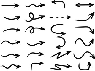 手書きの矢印セット. Hand-Drawn Arrow Set.