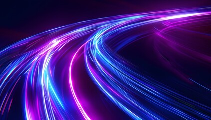 Abstract background with blue and purple light trails