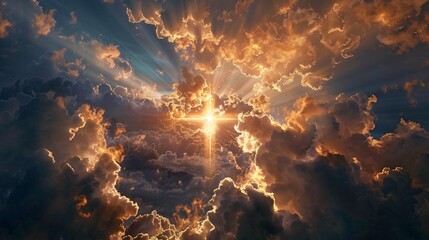 God light in heaven concept