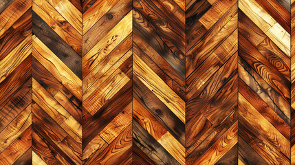 A high-resolution image of a chevron pattern made from dark and light wood panels.