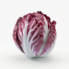 Obraz premium Red cabbage placed on a clean white surface