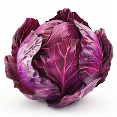 Obraz premium A purple cabbage placed on a clean white background