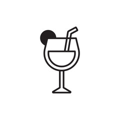 Cocktail icon design with white background stock illustration