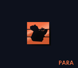 Pará map icon for your design.	Federative units of Brazil.