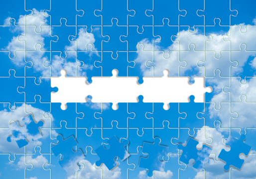 ジグソーパズル　青い空　イメージ素材