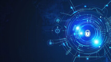 Fototapeta premium Cyber Security, business technology privacy concept cyber security data protection. , abstract technology background.