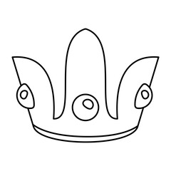 Flat Crown Lines Style Vector Doodle