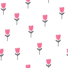 Tulip abstract print. Seamless pattern