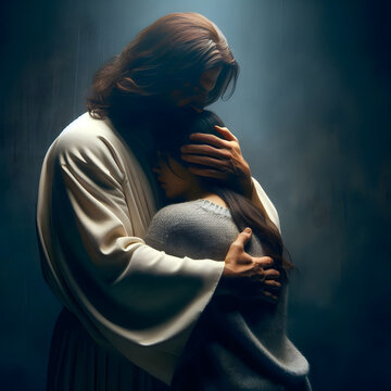 Jesus comforting man 