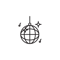 Disco Ball icon design with white background stock illustration
