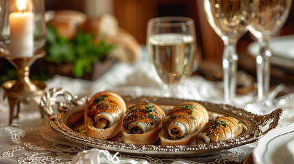 Fototapeta premium Elegant escargot presentation. 