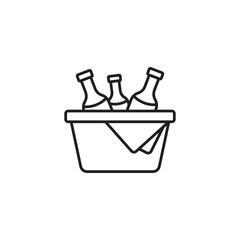 Ice Bucket icon design with white background stock illustration