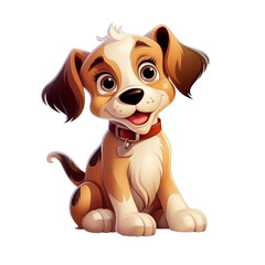 cartoon cute dog isolated on white