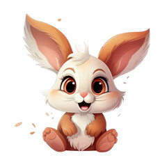 cartoon cute rabbit isolated on white