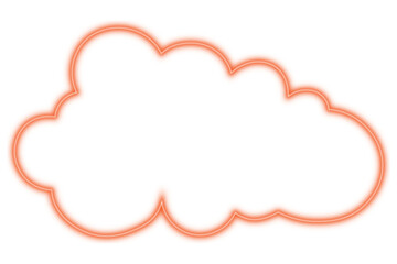 neon orange cloud vector png