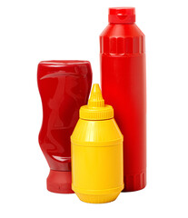 plastic bbq bottles isolated