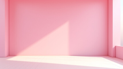 Pink room with arch and podium
