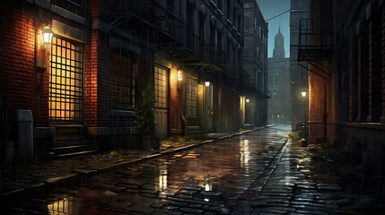 Fototapeta premium City Lights in the Rain: A Rainy Night View 